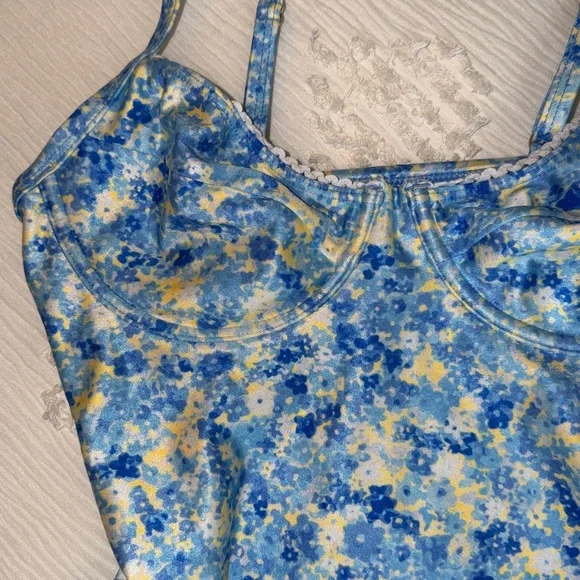 Kulani Kini one piece bright blue cottagecore dainty swim kulani Kinis - Picture 3 of 5